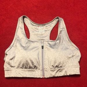Fila gray zip-up sports bra